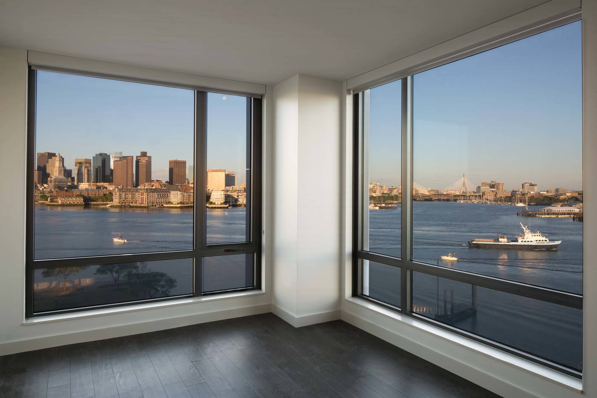 Eddy East Boston model unit with views of water