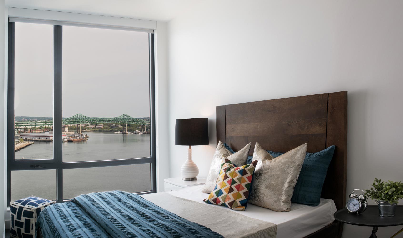 Eddy East Boston apartment bedroom with views